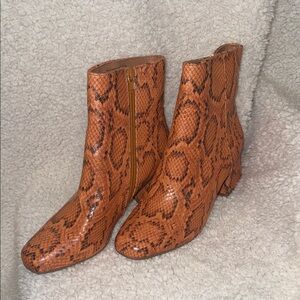 Steve Madden Brown Snake Print Ankle Boots New no box